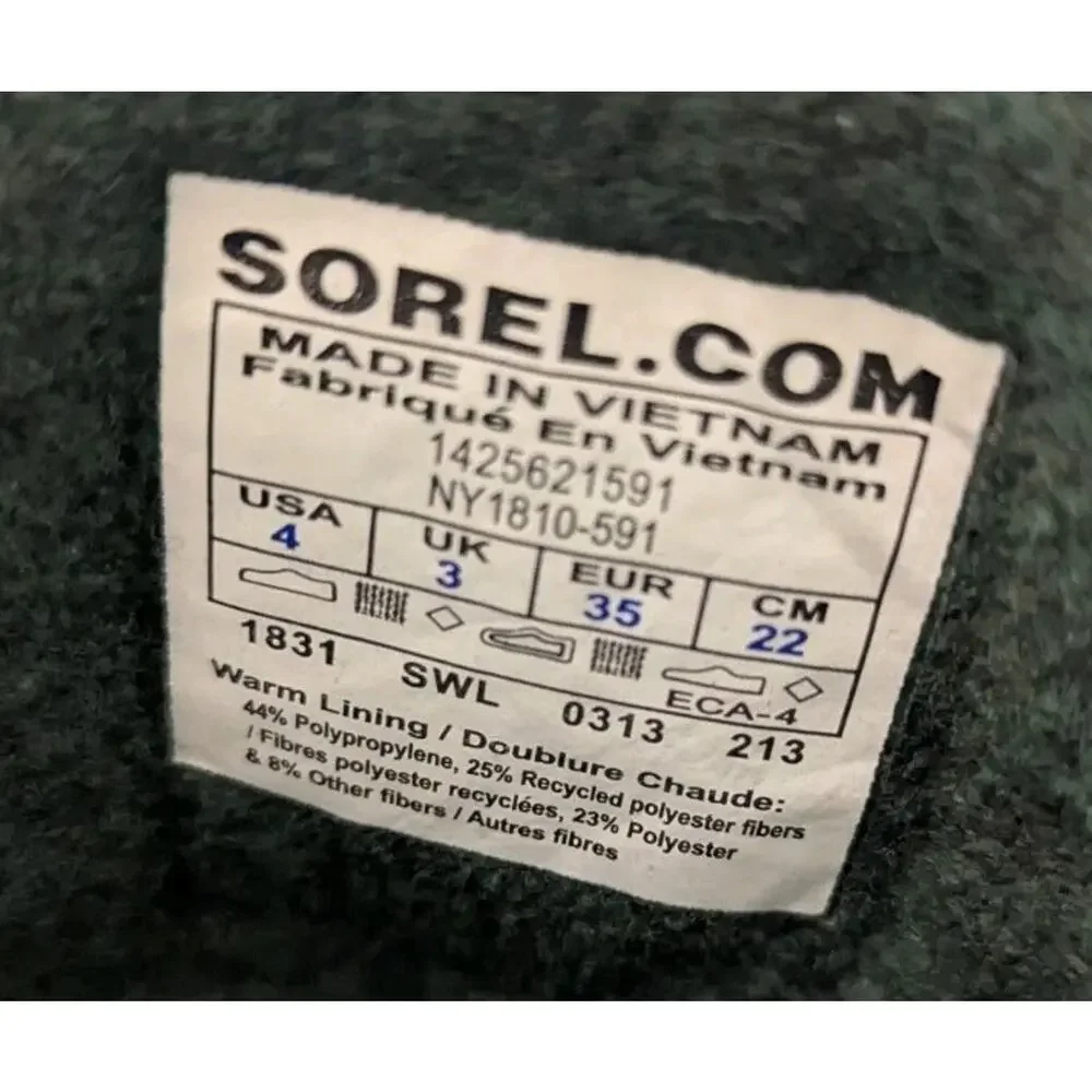 Sorel Insulated Snow Boots Sz 4 Kids Youth NY1810-591 Gray